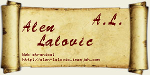Alen Lalović vizit kartica